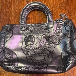 Stacy Kessler Skull Design Metallic Bag